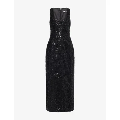 Odd Muse Womens Sleeveless Sequin Woven Midi Dress Black Xs In Multi
