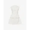Odd Muse Womens White The Ultimate Muse Cap-sleeves Stretch-woven Mini Dress