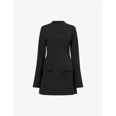 Odd Muse Womens Black The Ultimate Muse Long-sleeves Stretch-woven Mini Dress