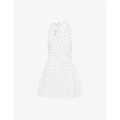 Odd Muse Womens White Polka Dot The Ultimate Muse Polka-dot Woven Mini Dress