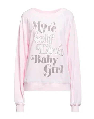 Odd People Collection Woman Sweatshirt Pink Size S Cotton, Polyester
