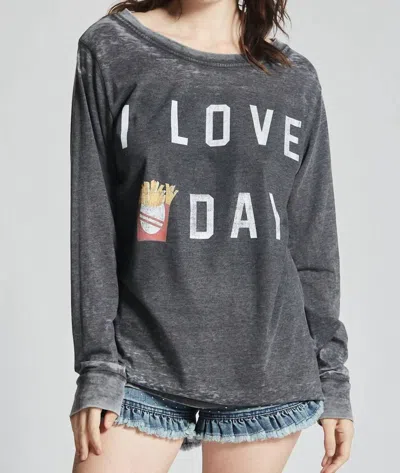 Odd People I Love 'fry'day Long Sleeve Tee Shirt In Black