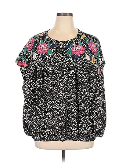 Pre-owned Oddi 3/4 Sleeve Blouse In Black
