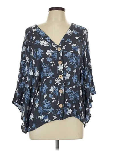 Pre-owned Oddi 3/4 Sleeve Blouse In Blue