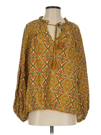 Pre-owned Oddi 3/4 Sleeve Blouse In Gold