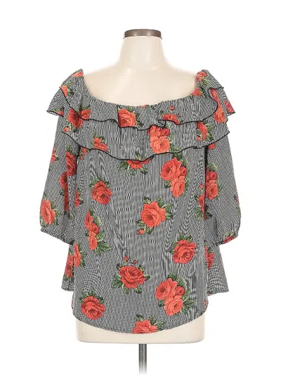 Pre-owned Oddi 3/4 Sleeve Blouse In Gray