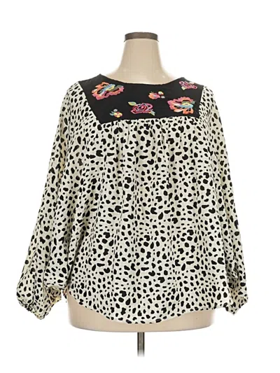 Pre-owned Oddi 3/4 Sleeve Blouse In Ivory