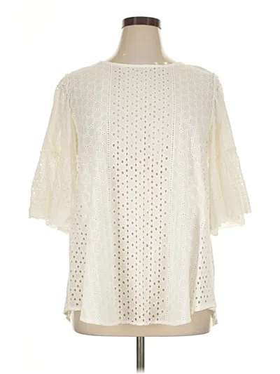 Pre-owned Oddi 3/4 Sleeve Blouse In Ivory