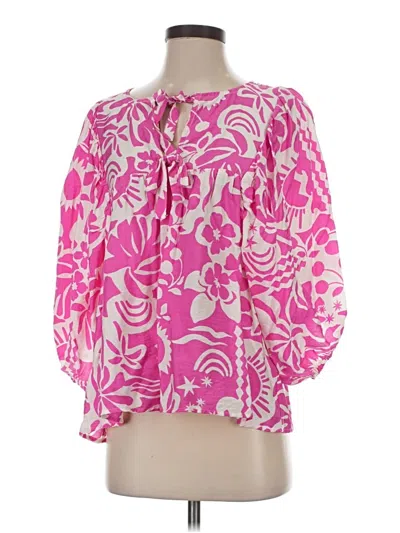 Pre-owned Oddi 3/4 Sleeve Blouse In Pink
