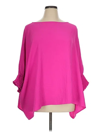 Pre-owned Oddi 3/4 Sleeve Blouse In Pink