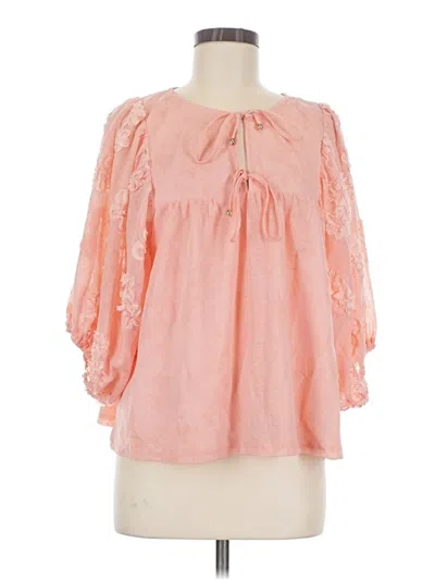 Pre-owned Oddi 3/4 Sleeve Blouse In Pink