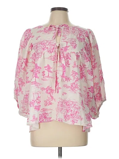 Pre-owned Oddi 3/4 Sleeve Blouse In Pink