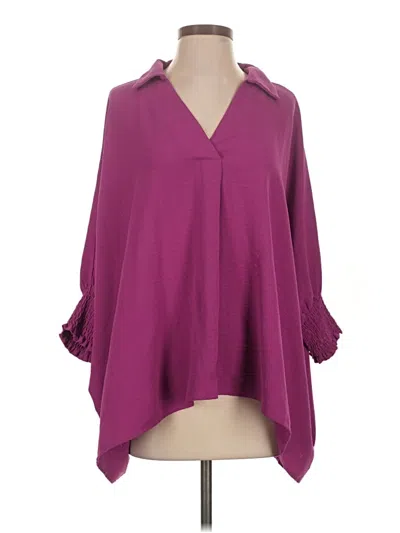 Pre-owned Oddi 3/4 Sleeve Blouse In Purple