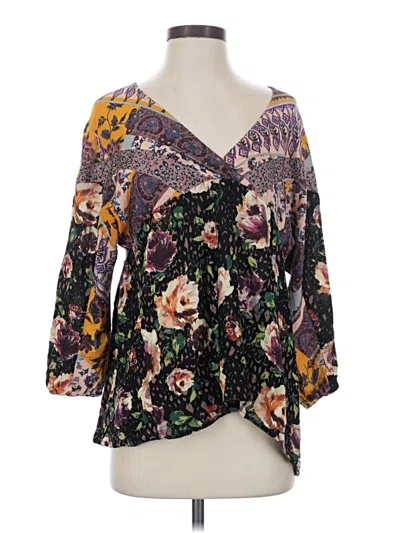 Pre-owned Oddi 3/4 Sleeve Blouse In Purple