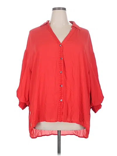 Pre-owned Oddi 3/4 Sleeve Blouse In Red