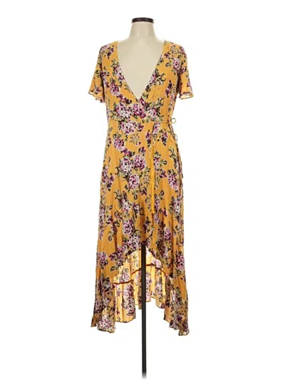 Pre-owned Oddi Casual Dress In Yellow