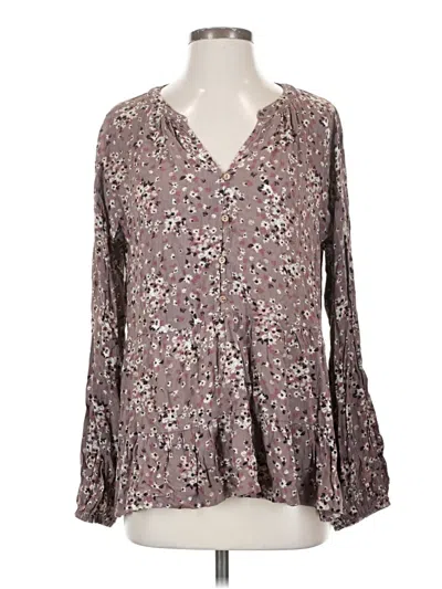 Pre-owned Oddi Long Sleeve Blouse In Brown