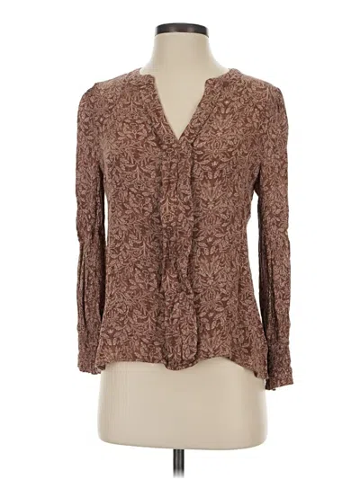 Pre-owned Oddi Long Sleeve Blouse In Brown