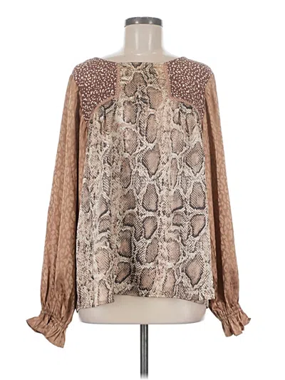 Pre-owned Oddi Long Sleeve Blouse In Brown