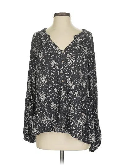 Pre-owned Oddi Long Sleeve Blouse In Gray