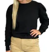 Shop Oddi Pleated Sleeves Sweater In Black