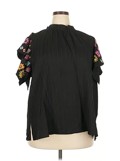 Pre-owned Oddi Short Sleeve Blouse In Black
