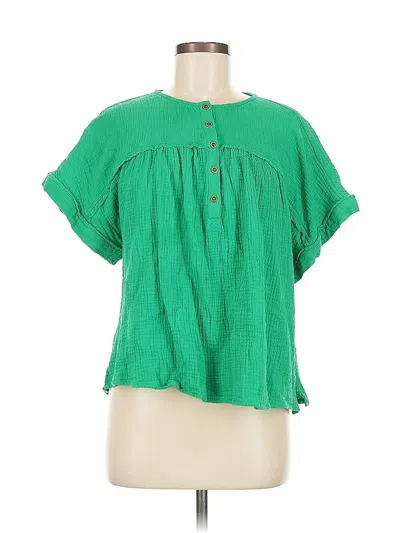Pre-owned Oddi Short Sleeve Blouse In Green