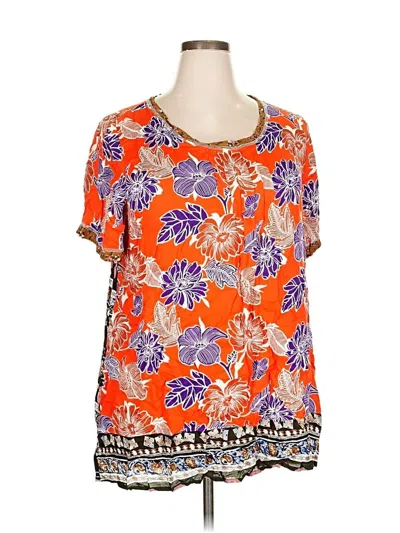 Pre-owned Oddi Short Sleeve Blouse In Orange