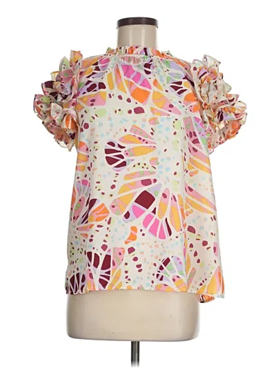 Pre-owned Oddi Short Sleeve Blouse In Pink
