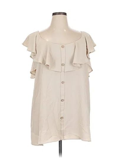 Pre-owned Oddi Short Sleeve Blouse In White