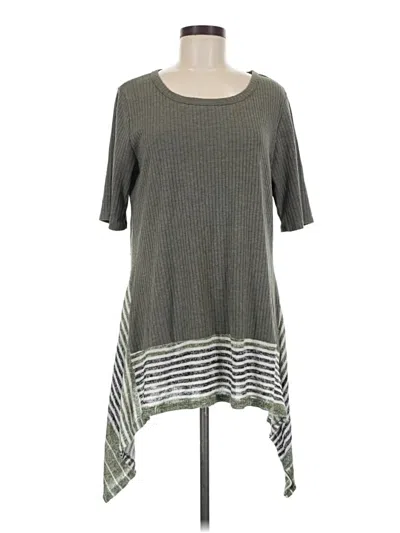 Pre-owned Oddi Short Sleeve Top Gray Scoop Neck Tops