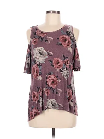 Pre-owned Oddi Sleeveless Top Purple Cold Shoulder Neckline Tops