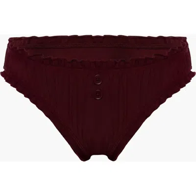 Oddli Bloomer Bikini Bottom In Burgundy