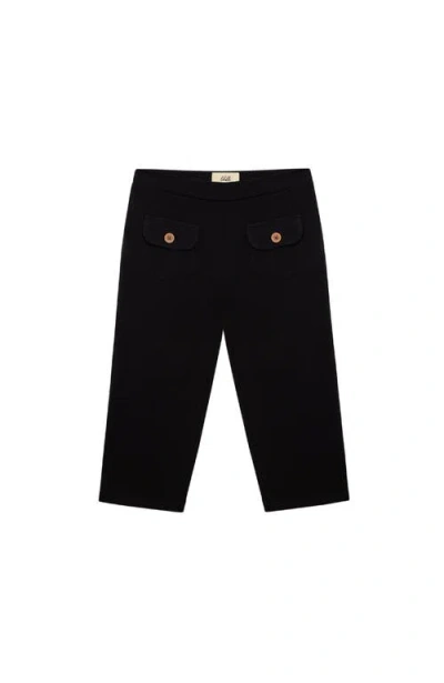 Oddli Button Capris In Black