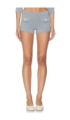 Oddli Button Mini Short In Light Blue Grey