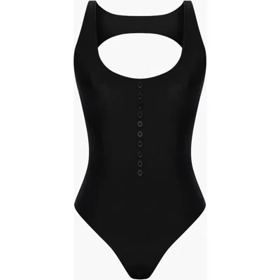 Oddli Button One Piece In Black
