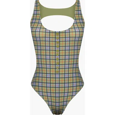 Oddli Button One Piece In Green