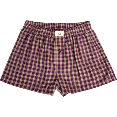Oddli Limited Edition Flannel Boxers In Purple
