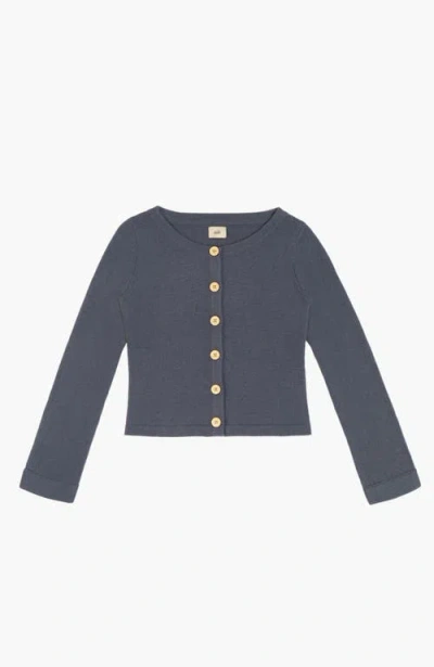 Oddli Long Sleeve Cashmere Cardigan In Blue