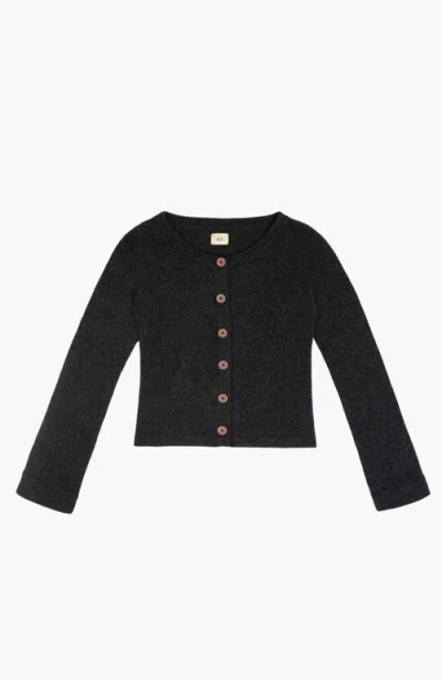 Oddli Long Sleeve Cashmere Cardigan In Black