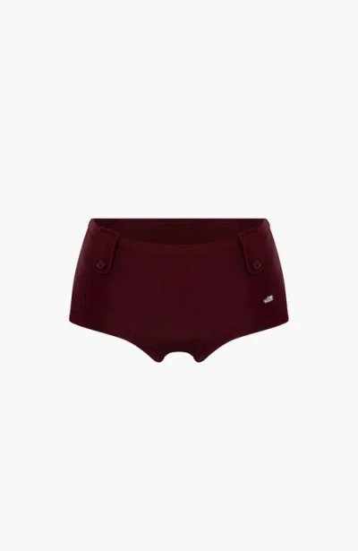 Oddli Mini Swim Short In Burgundy