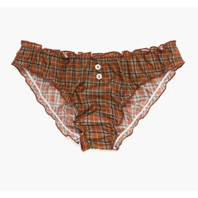 Oddli Plaid Bloomers In Ruby Plaid