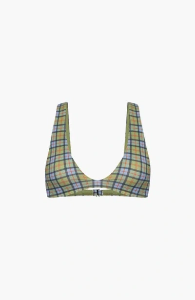 Oddli Scoop Neck Bikini Top In Gray