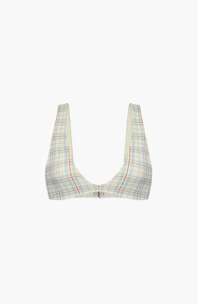 Oddli Scoop Neck Bikini Top In Gray