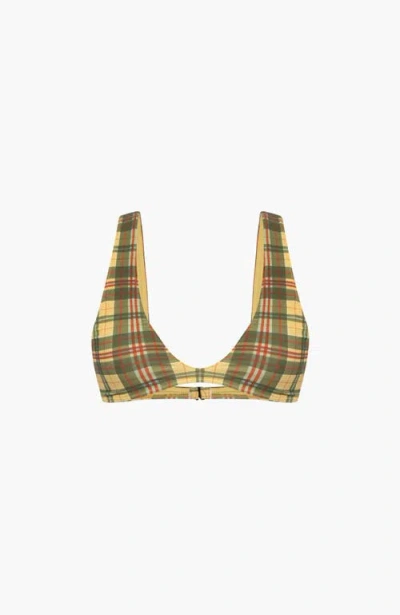 Oddli Scoop Neck Bikini Top In Gold