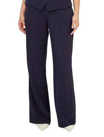 Oddmuse Pinstripe Tailored Pants In Navy In Blue