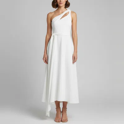Pre-owned Oddmuse White Sateen The Ultimate Muse Asymmetric Midi Dress Xs