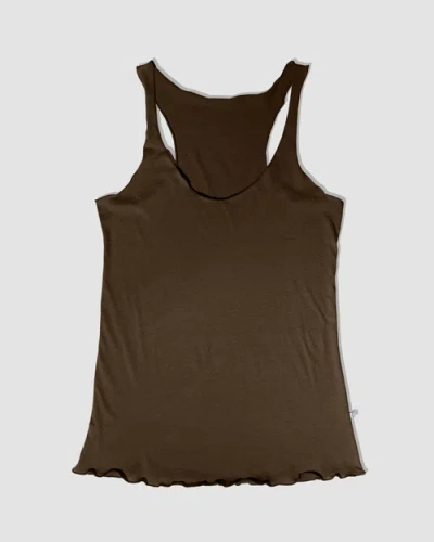 Oddobody Organic Cotton Roller Tank In Chestnut
