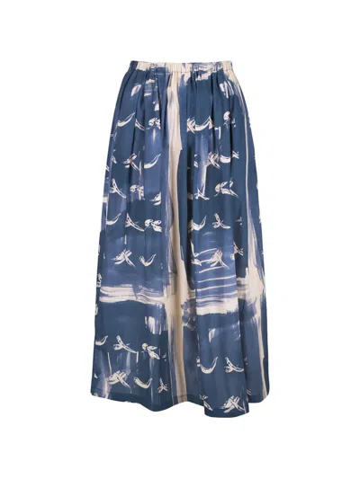 Odeeh Abstract-print Pleated Maxi Skirt In Multi
