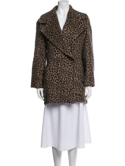 Pre-owned Odeeh Animal Print Coat In Brown